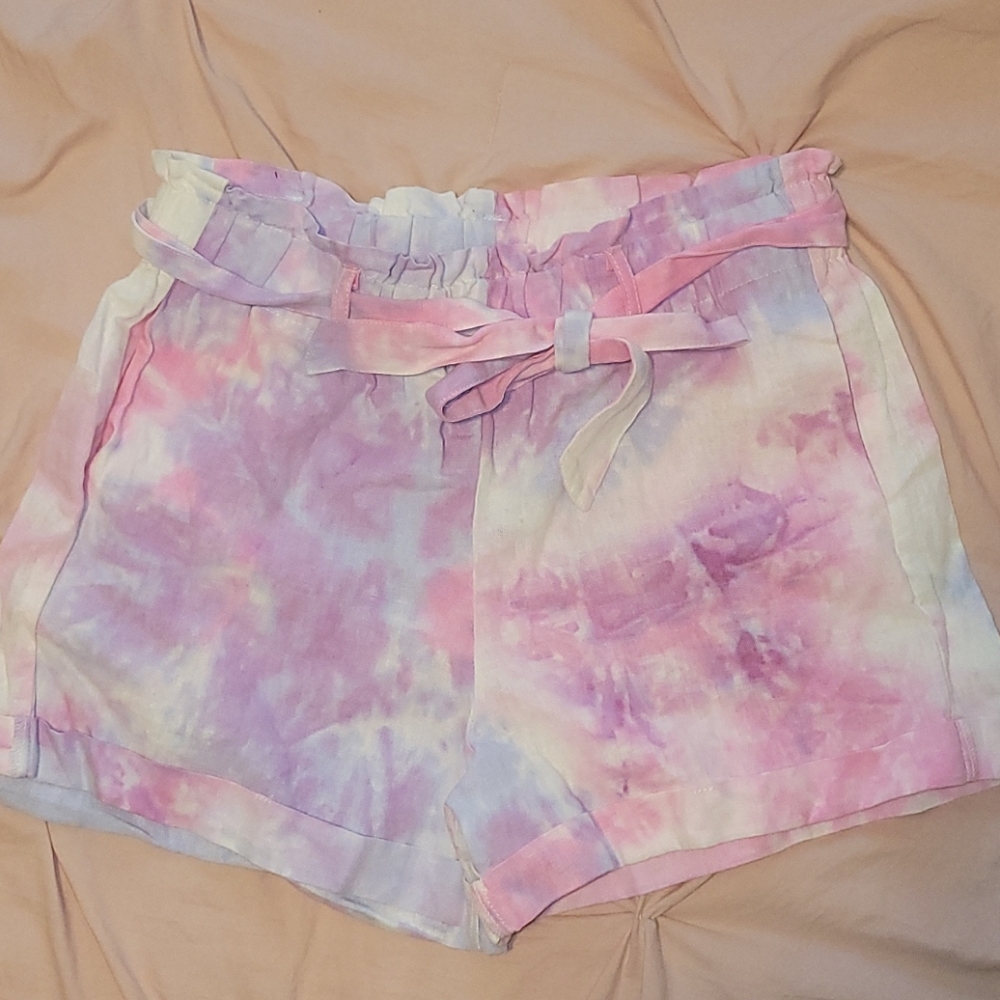 High Waisted Tie Die Shorts